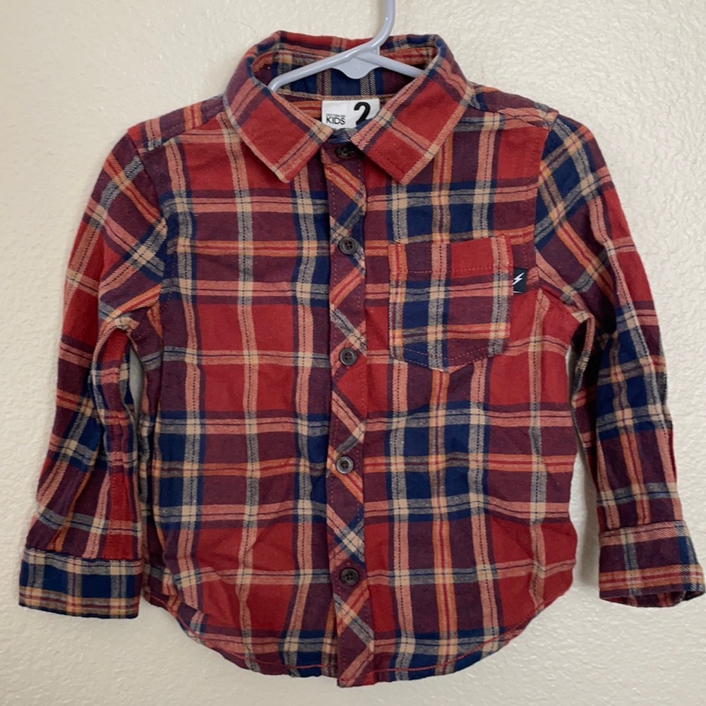 NEW Cotton On Kids plaid shirt Size 2 NWT
